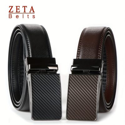 1pc Fashionable Second Layer Cowhide Belt, Automatic Buckle, Can Be Cut, Great Gift, for Men Daily Life Leisure Time Party Festival Work Business Formal Occasions