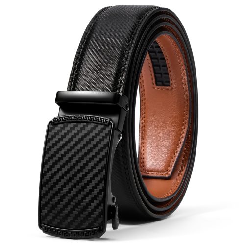 Men'S Genuine Leather Ratchet Belt 35mm - Automatic Buckle, Adjustable No-Hole Design, Gift Box Included For Casual & Business