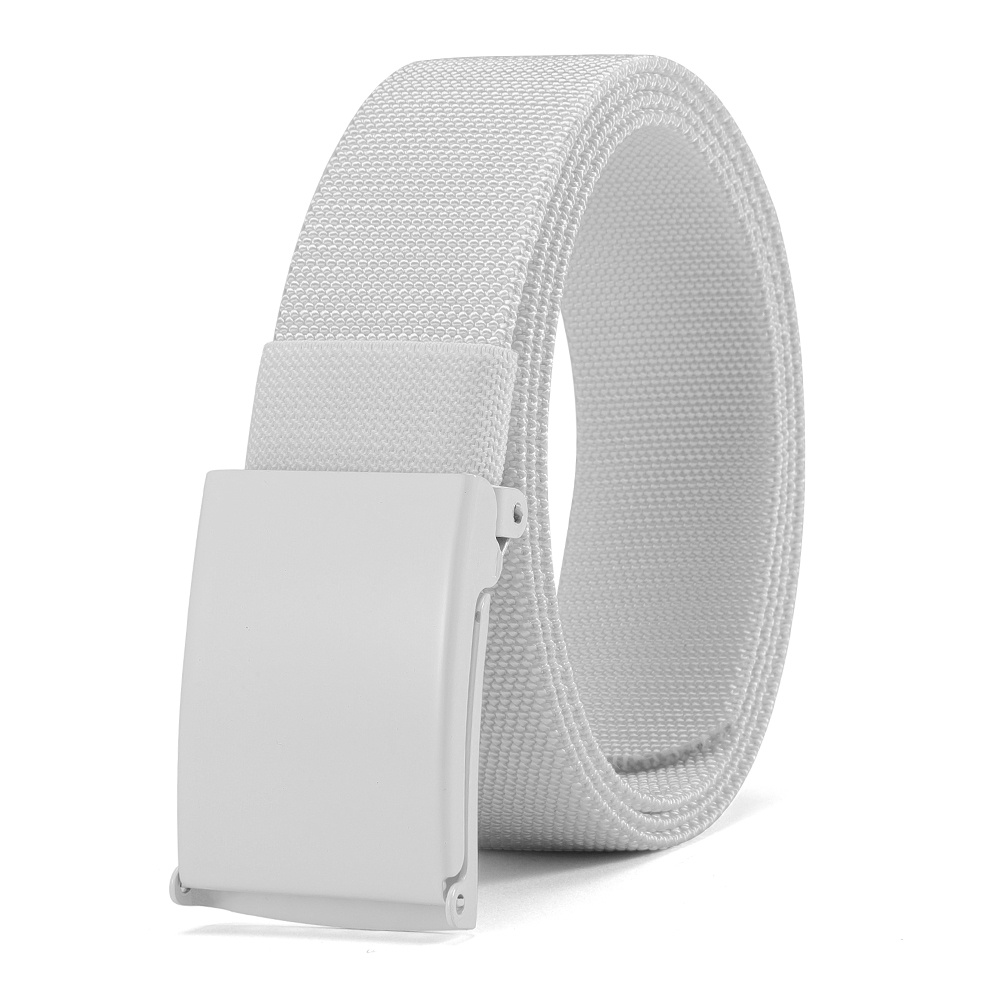 Men’s Adjustable Stretch Belt – White Casual Sports & Golf Belt with Alloy Buckle, Flexible Nylon Design for Comfort, Perfect Gift for Men, Golf Accessories