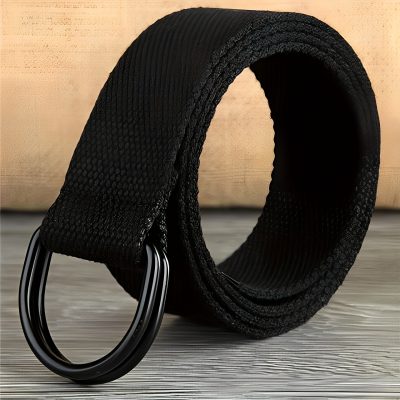 Men'S High-quality Neutral Double D-buckle Belt Casual Canvas Women'S Jeans Belt Fabric