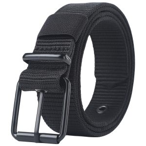 Breathable Nylon Fabric Belt, Youth Belt with Pin Buckle for Jeans, Regular Size Has 8 Holes, Belt Length 44.48 Inches,suitable for Men and Women.