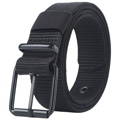 Breathable Nylon Fabric Belt, Youth Belt with Pin Buckle for Jeans, Regular Size Has 8 Holes, Belt Length 44.48 Inches,suitable for Men and Women.