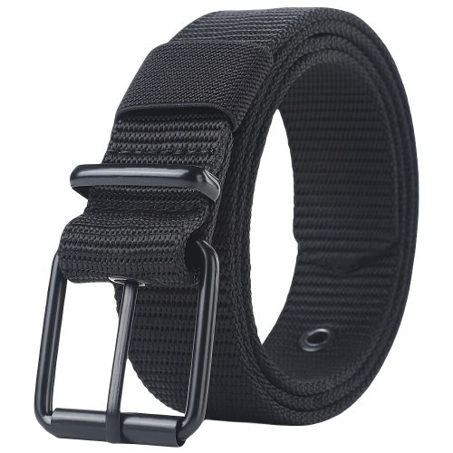 Breathable Nylon Fabric Belt, Youth Belt with Pin Buckle for Jeans, Regular Size Has 8 Holes, Belt Length 44.48 Inches,suitable for Men and Women.
