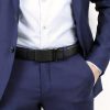 Men's Leather Ratchet Belt - Adjustable automatic buckle, durable alloy clasp, high-quality genuine leather panel, suitable for casual and business styles, simple and stylish carbon fiber design, an ideal gift for Christmas and Father's Day. - Image 2