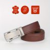 1pc Men'S Belt, a Slide Ratchet Style Made from High-Quality Leather, Featuring an Automatic Click Buckle, Perfect for a Father'S Day Present - Image 5