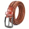Leather Braided Belts for Men - Mens Casual Belt for Golf Pants Jeans Everyday
