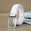 1pc-1.38In Men'S Dress Belt - Classic And Stylish, Suitable for Business, Office And Casual Occasions, Available in Black And White