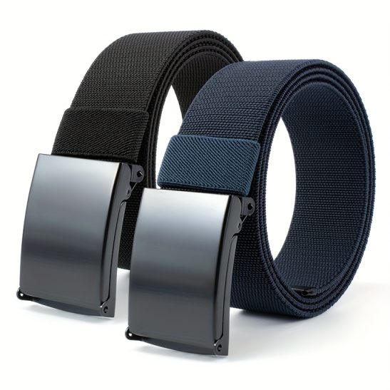 Alternative view of 2pcs Combination Pack Elastic Sports Casual Men'S Belts, Fashion Commuter Belt Adjustable