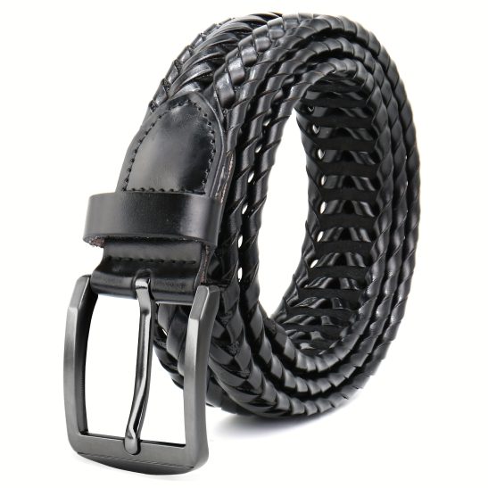 Alternative view of Leather Braided Belts for Men - Mens Casual Belt for Golf Pants Jeans Everyday