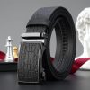 Automatic Buckle Genuine Cowhide Men's Caiman Texture Belt with Business Leather Hardware, Versatile Belt for Pants - Image 9
