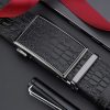 Automatic Buckle Genuine Cowhide Men's Caiman Texture Belt with Business Leather Hardware, Versatile Belt for Pants - Image 5