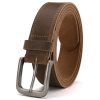 Men's Full Grain Leather Classic Fashion Jeans Belts, Handmade Men Leather Belt with Gift Box - Image 9