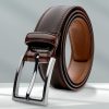 Men's Leather Belt, Fashion & Classic Casual Belt with Single Prong Buckle for Jeans, Pants, Work And Business, Gift for Dad & Husband