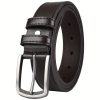 Men's Alloy Pin Buckle PU Leather Belt, Available in Black and Coffee, Adjustable Strap, Wear Resistant PU Leather, Matches Formal Outfits and Casual Pants, Suitable for Business and Daily Jeans Occasions - Image 2