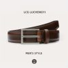 Men's Leather Belt, Fashion & Classic Casual Belt with Single Prong Buckle for Jeans, Pants, Work And Business, Gift for Dad & Husband - Image 6