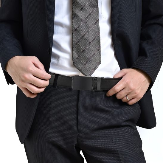 Alternative view of High quality Men's two-layer cowhide belt Comfort Click Belt automatic buckle flap belt Convenient business and leisure golf ratchet belt Christmas holiday gift optional extended size