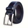 Men's Leather Belt, Fashion & Classic Casual Belt with Single Prong Buckle for Jeans, Pants, Work And Business, Gift for Dad & Husband - Image 3