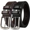 Men's Alloy Pin Buckle PU Leather Belt, Available in Black and Coffee, Adjustable Strap, Wear Resistant PU Leather, Matches Formal Outfits and Casual Pants, Suitable for Business and Daily Jeans Occasions - Image 4