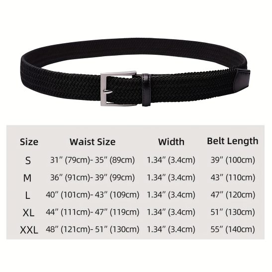 Alternative view of Braided Elastic Belt Woven Stretch Belts for Men Women Casual Pants Jeans Golf Shirts