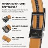 Men's Leather Ratchet Belt - Adjustable automatic buckle, durable alloy clasp, high-quality genuine leather panel, suitable for casual and business styles, simple and stylish carbon fiber design, an ideal gift for Christmas and Father's Day. - Image 8