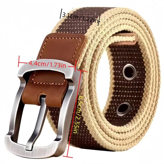 Alternative view of New Unisex Canvas Buckle Belt, Casual Cargo Pants Waist Belt, Sturdy And Durable Belt
