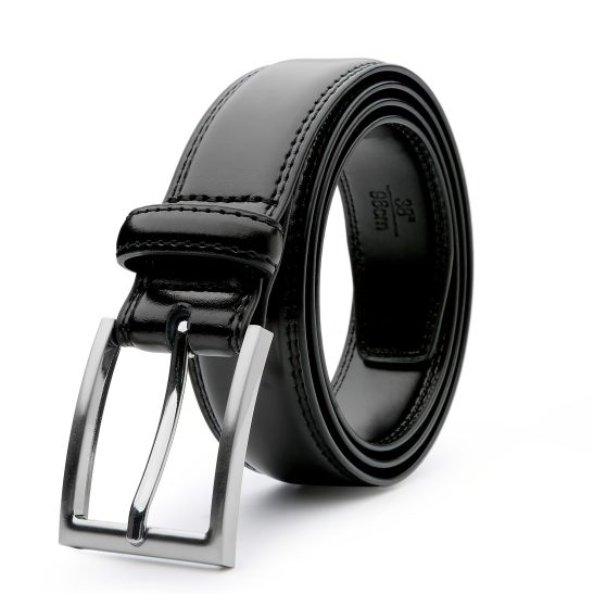 Alternative view of Men's Leather Belt, Fashion & Classic Casual Belt with Single Prong Buckle for Jeans, Pants, Work And Business, Gift for Dad & Husband