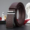 Automatic Buckle Genuine Cowhide Men's Caiman Texture Belt with Business Leather Hardware, Versatile Belt for Pants - Image 2