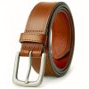 Men's Full Grain Leather Classic Fashion Jeans Belts, Handmade Men Leather Belt with Gift Box - Image 11